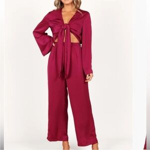 NWT SNDYS. X REVOLVE Pluto Jumpsuit Magenta Pink Purple Size XL Wedding Guest